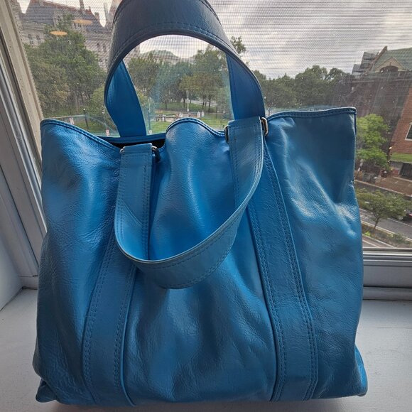 Open Top Turquoise Blue Marc Jacobs Tote *RARE* - Picture 2 of 13